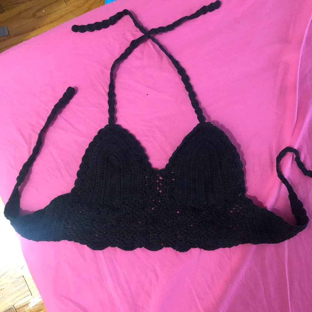 Black Crochet Bralette